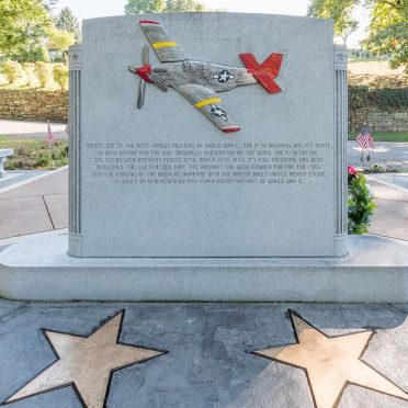 Rock of Ages Tuskegee Aviation Civic Memorial | Sewickley Cemetery, Western PA | Blue Gray granite & Crimson Red granite
